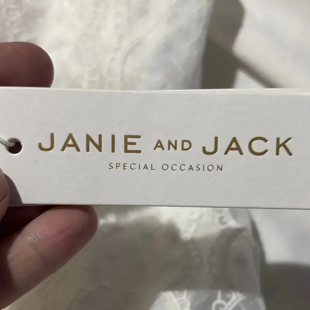 Janie & Jack 7 special occasion Elegant White Lace Dress nwt lined